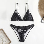 Damen Triangel-Bikini mit galaxy-inspiriertem Design und verstellbaren Trägern R&B