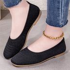Damen Strick-Ballerinas mit elastischem Einstieg R&B