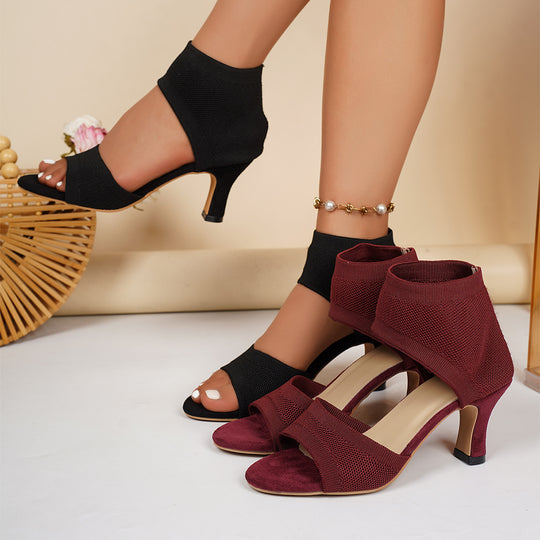 Damen Slingback-Sandaletten mit elastischem Netzdesign R&B