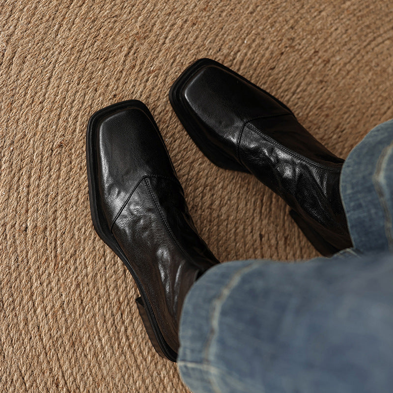 Damen moderne Chelsea Boots mit elegantem Glattleder und praktischem Reißverschluss R&B