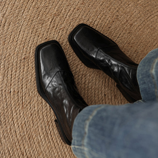 Damen moderne Chelsea Boots mit elegantem Glattleder und praktischem Reißverschluss R&B