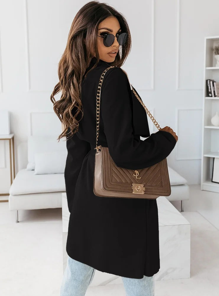 Damen Oversized Morgenmantel mit Gürtel und breiten Ärmeln R&B