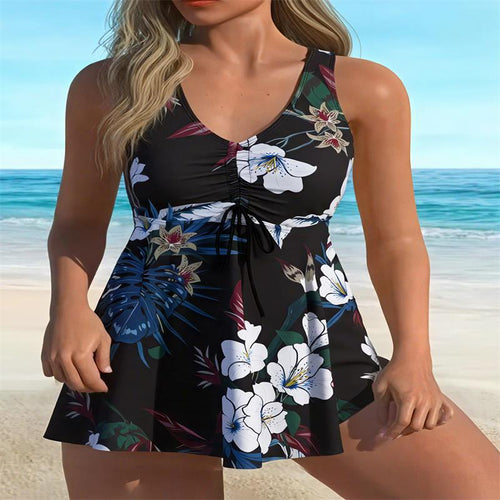 Damen Strandkleid mit dynamischem Zebra-Design R&B