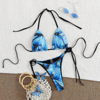 Damen Triangel-Bikini-Set mit floralem Schmetterlingsdesign R&B