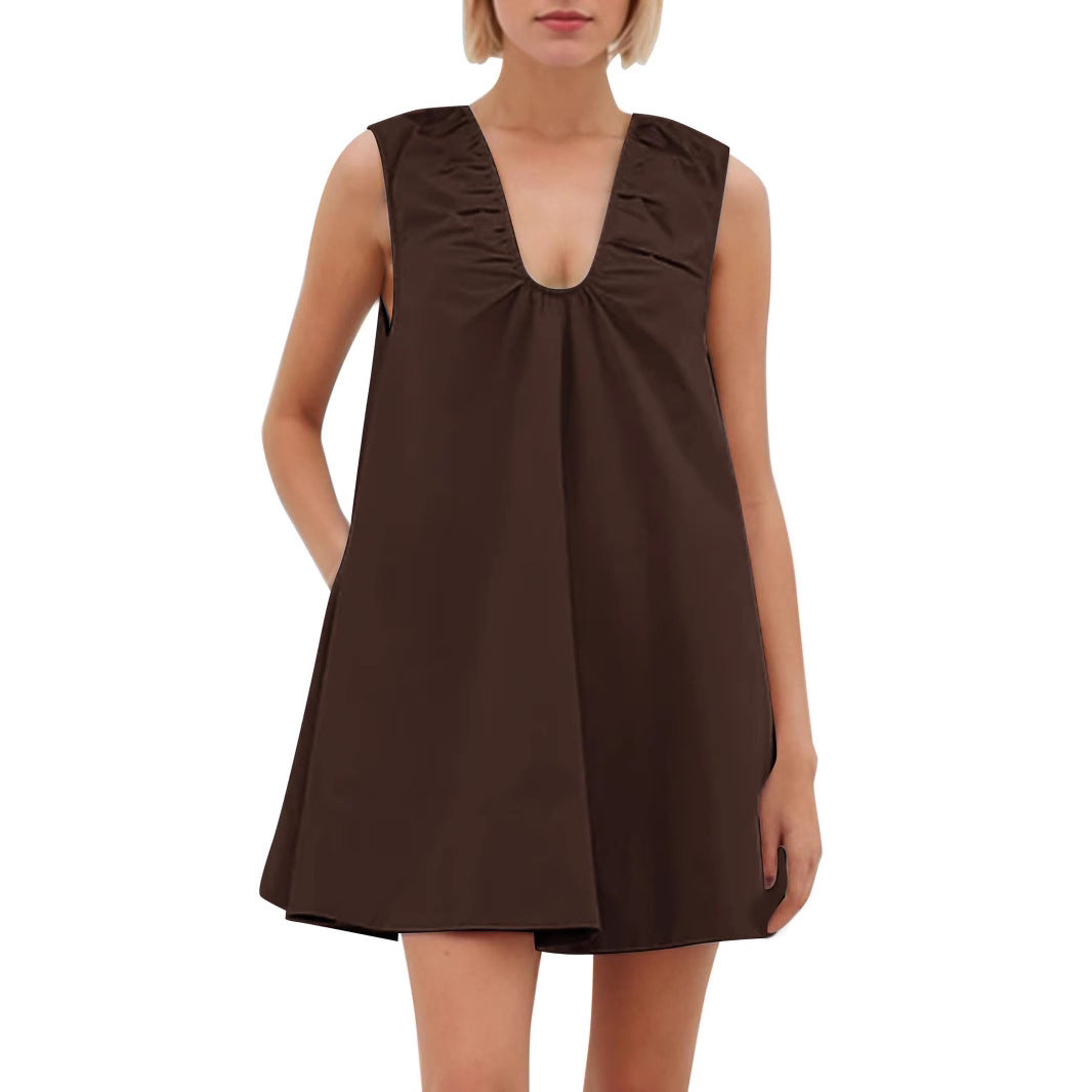 Damen Lässiges Sommerkleid mit Rüschen-Ausschnitt R&B