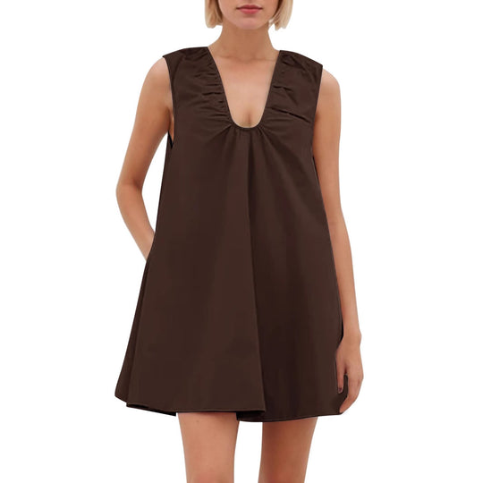 Damen Lässiges Sommerkleid mit Rüschen-Ausschnitt R&B