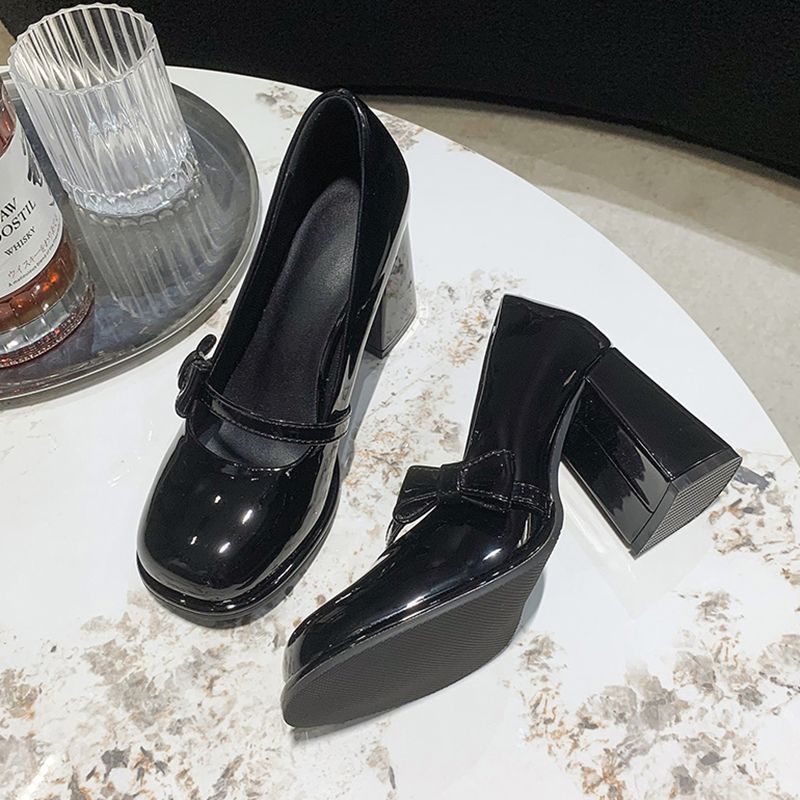 Damen elegante Mary Jane High Heels mit Blockabsatz R&B