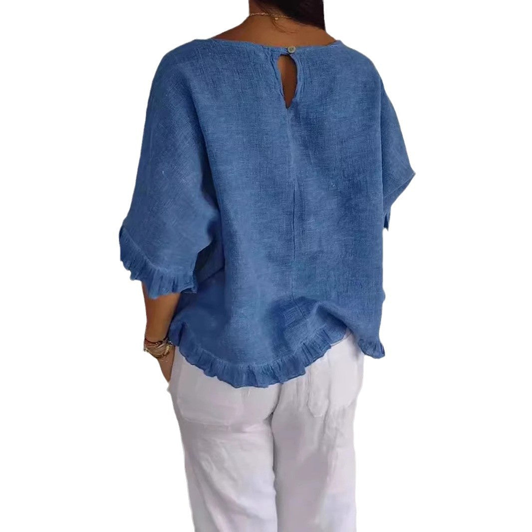 Damen Leichtes Shirt mit Fransen R&B