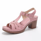 Damen Elegante Sandalen mit hochwertigen Schnallen und komfortablem Fußbett