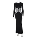 Damen Elegantes Maxikleid mit transparenter Taillenpartie R&B