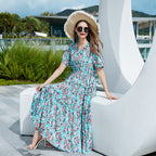 Damen Sommermaxikleid mit verspielt fließendem Schnitt und Blumenmuster R&B