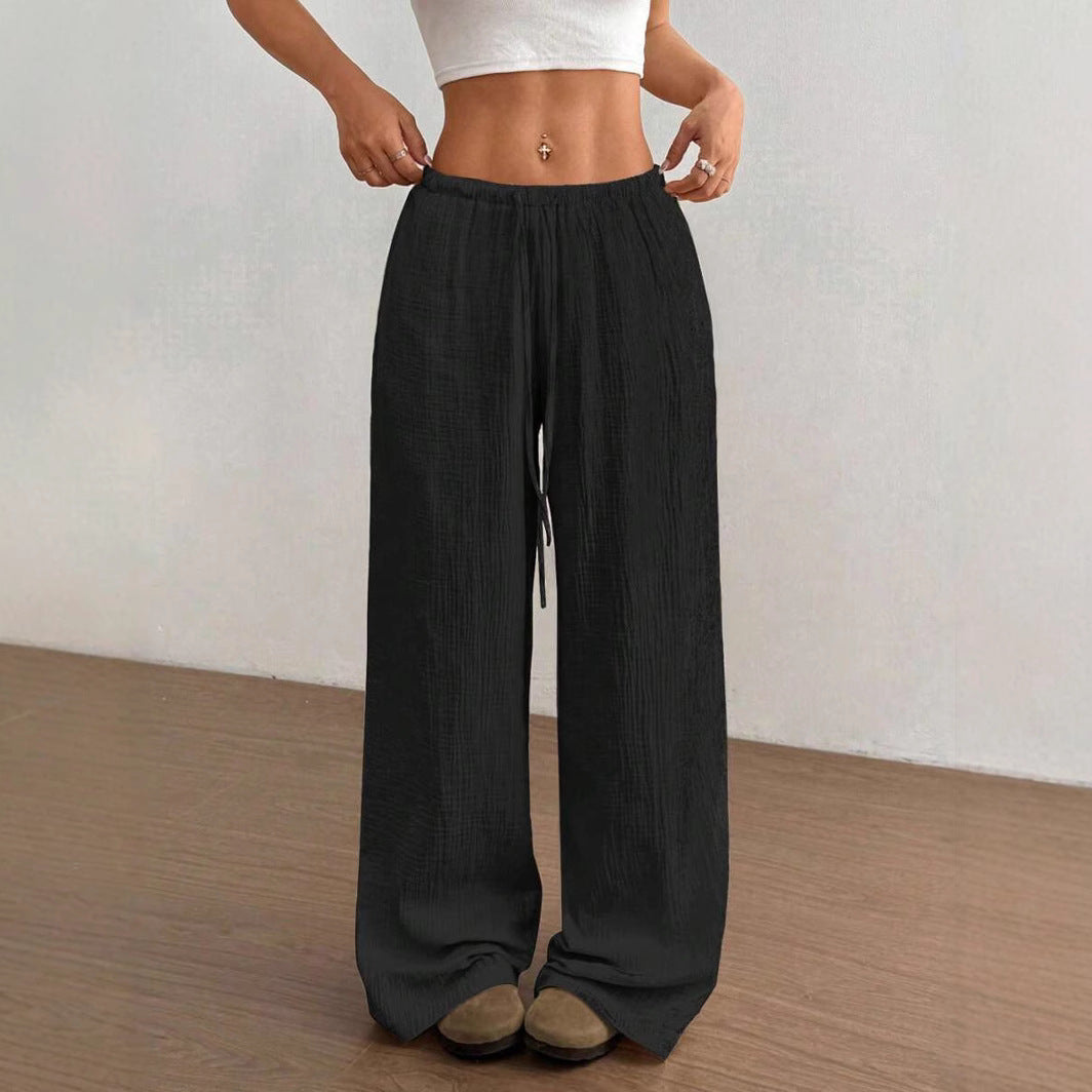 Damen Weite Sommerhose mit elastischem Bund und lockerem Schnitt R&B