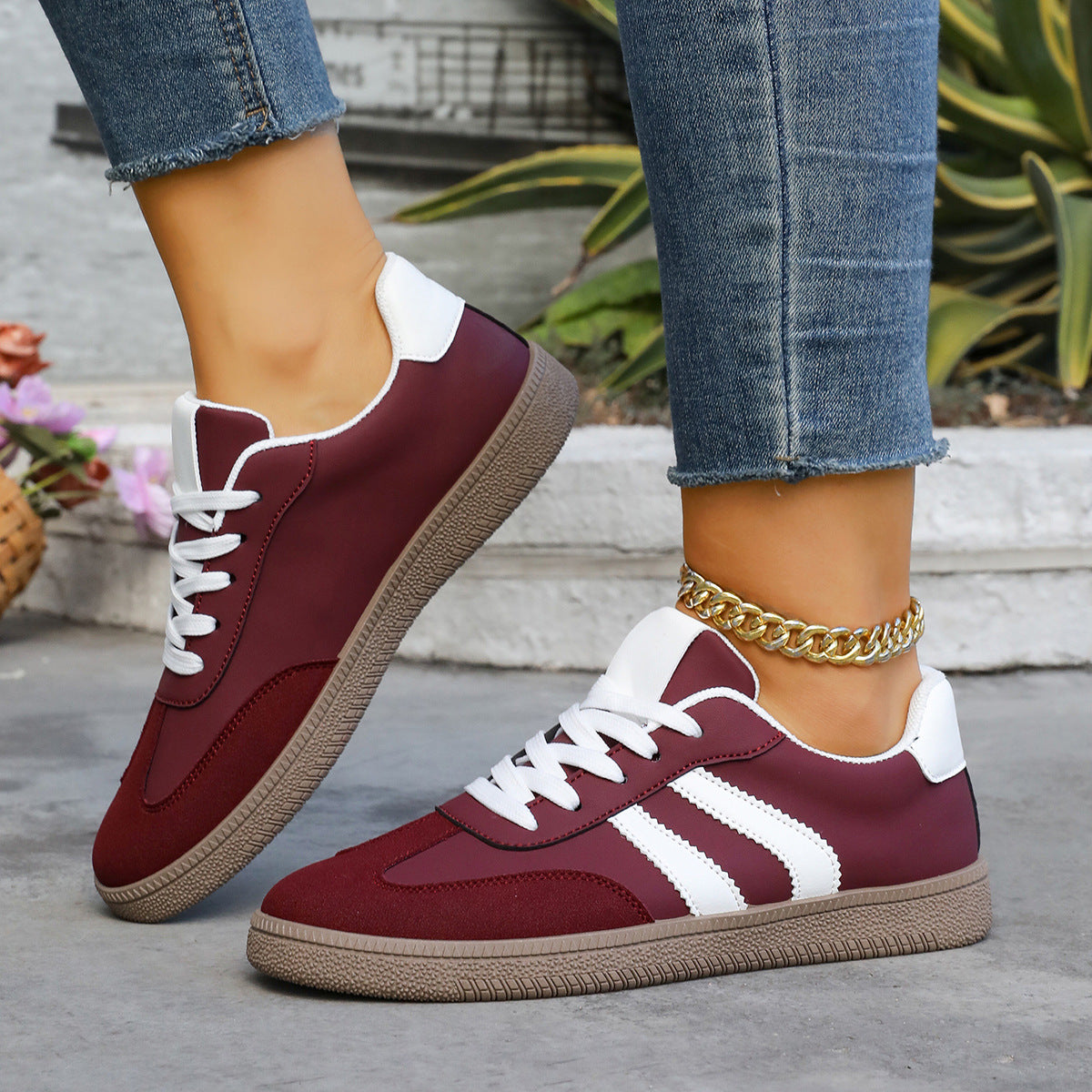 Damen Sportschuhe mit eleganter Retro-Ästhetik und bequemer Laufsohle R&B