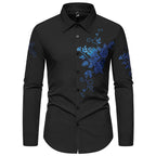 Herren Langarmhemd mit floralem Design
