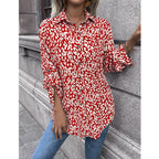 Damen luftiges Blusenshirt mit Animal-Print und bequemen Schnitt