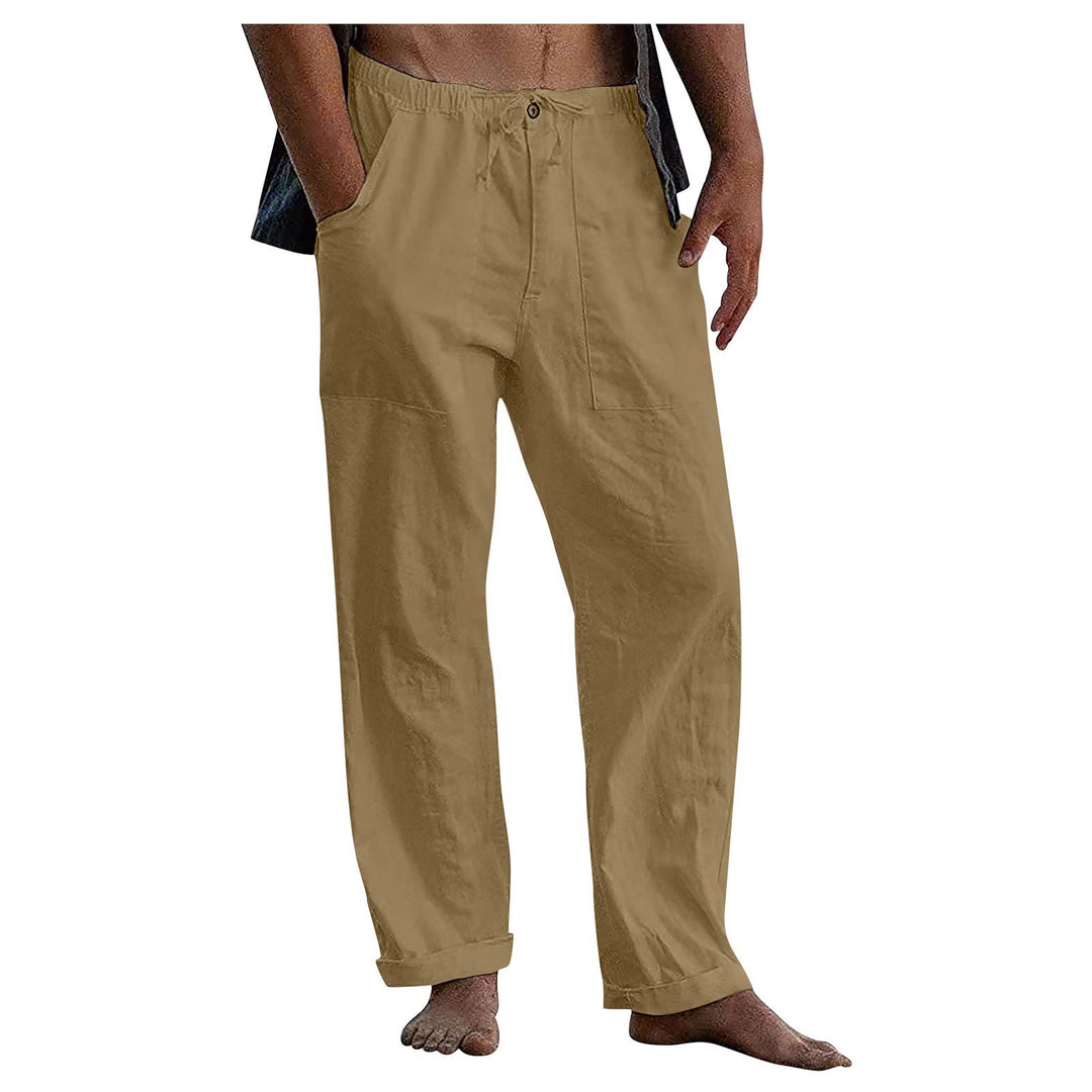 Herren Relaxed Fit Leinenhose mit elastischem Bund und praktischen Taschen R&B