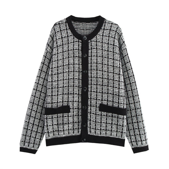 Damen Strickjacke im klassischen Karomuster R&B