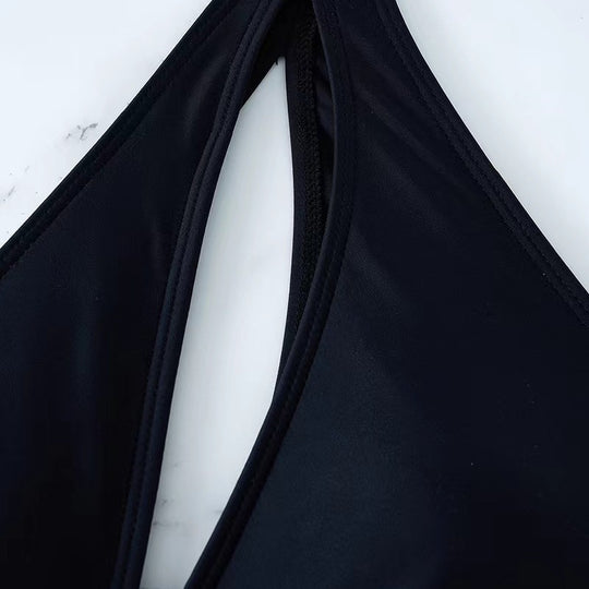 Damen Einteiler Badeanzug mit asymmetrischem Schnitt und Raffung R&B