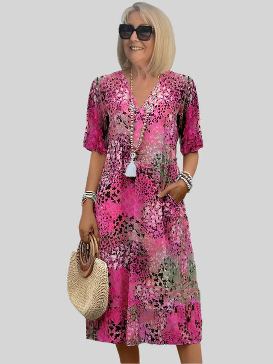 Damen Sommerliches Maxikleid mit floralem Design und praktischen Taschen R&B