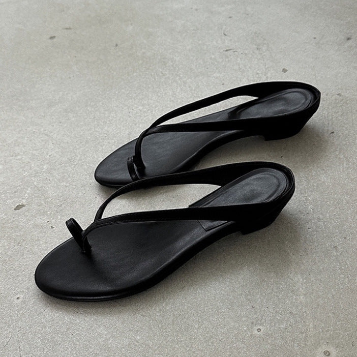 Damen elegante Zehentrenner-Sandaletten mit minimalistischem Design und modischem Riemen R&B