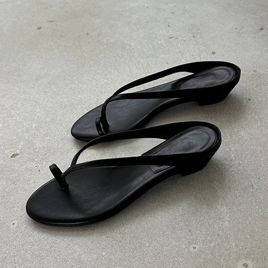 Damen elegante Zehentrenner-Sandaletten mit minimalistischem Design und modischem Riemen R&B