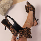Damen Slingback-Pumps mit aufregendem Tierprint und eleganter Schleife R&B
