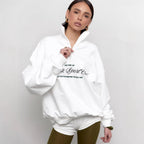 R&B | Sweatshirt Halbzip und Buchstaben Druck