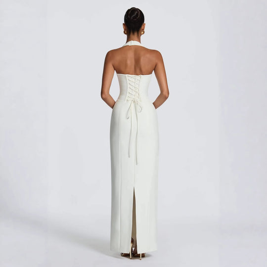 Damen Elegantes Abendkleid mit tiefem Herz-Ausschnitt und schwingendem Saum R&B