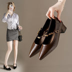 Damen elegante Lederpumps mit Blockabsatz R&B