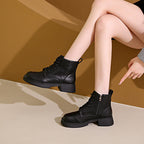 Damen gefütterte Stiefeletten mit modischem Zipper und derben Profilsohle R&B