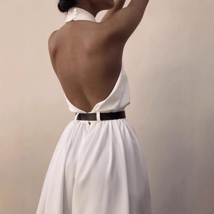 Damen Elegantes Kleid mit asymmetrischem Halspartie und weitem Schnitt R&B