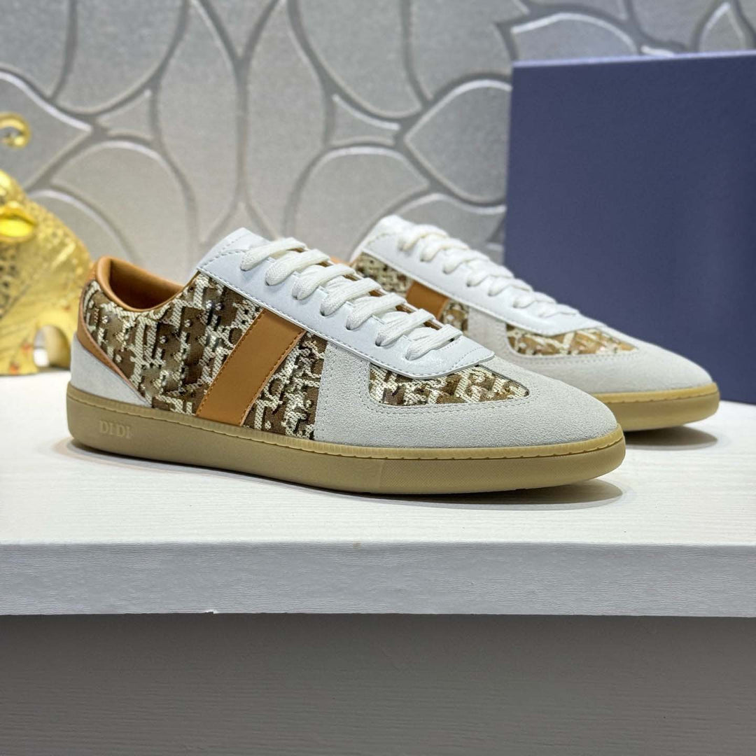 Damen Sneakers aus hochwertigem Leder mit elegantem Muster und rutschfester Sohle R&B