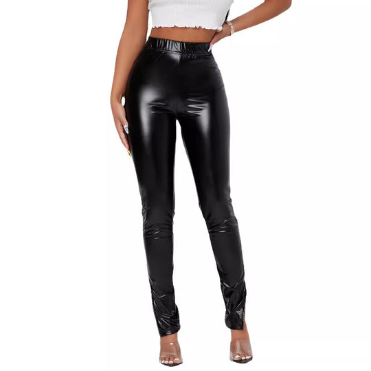 Damen Hochglänzende Leggings mit figurbetonter Passform R&B
