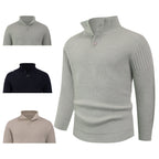 Herren Strickpullover mit hohem Kragen und Knopfdetails R&B