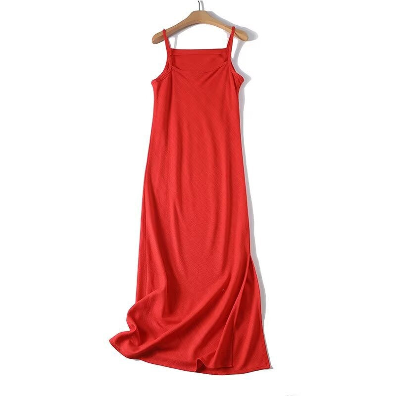 Damen Maxi-Kleid mit verstellbaren Spaghetti-Trägern und schmeichelndem Schnitt R&B