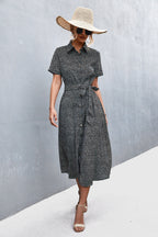 Damen Hemdblusenkleid mit praktischen Knopfdetails und taillierbarem Gürtel R&B
