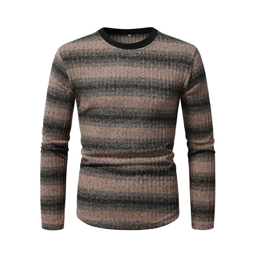 Herren Langarmshirt aus strukturiertem Material mit modischem Streifenmuster R&B