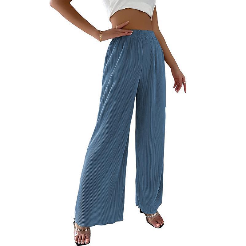 Damen Fließende Plissierte weit geschnittene Hose R&B