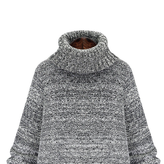 Damen Strickkleid mit hohem Kragen und lässiger Passform R&B