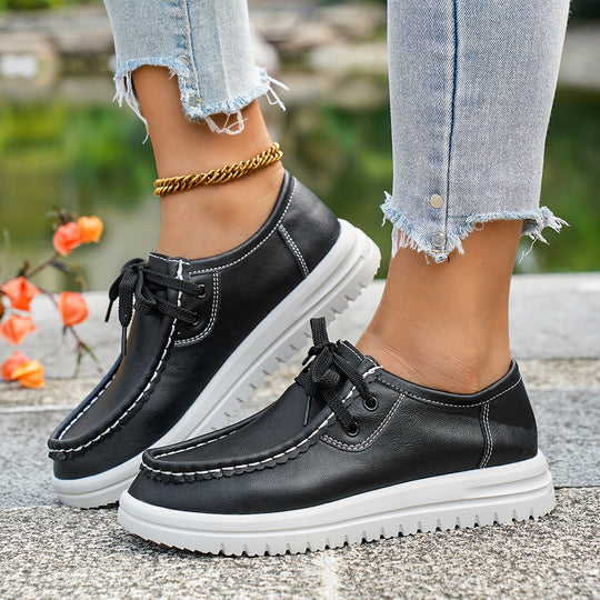 Damen Freizeit-Sneaker mit kunstlederner Optik und rutschfester Sohle R&B
