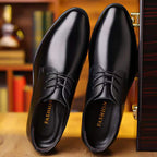Herren Elegante Leder Schnürschuhe mit rutschfester Sohle und atmungsaktivem Innenfutter