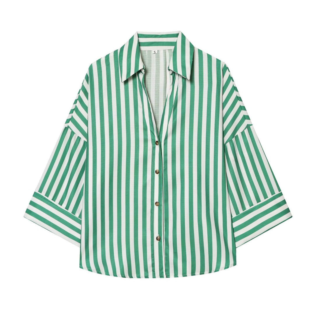Damen Hemdblusenshirt mit lässigem Schnitt und eleganten 3/4-Ärmeln R&B