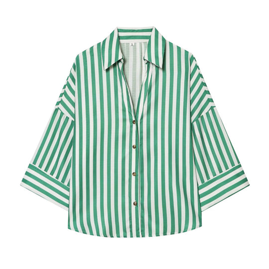Damen Hemdblusenshirt mit lässigem Schnitt und eleganten 3/4-Ärmeln R&B