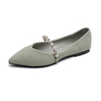 Damen Ballerinas mit modischer Perlen-Schnalle