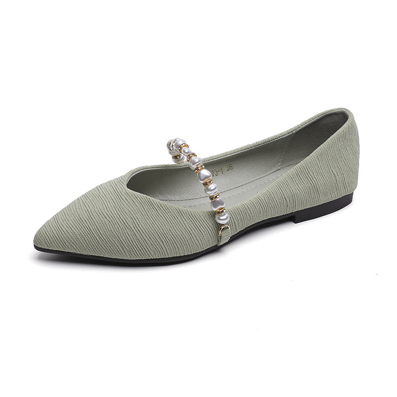 Damen Ballerinas mit modischer Perlen-Schnalle