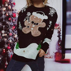 Damen Weihnachts-Pullover mit gingerbread-Motiv und Rundhalsausschnitt R&B