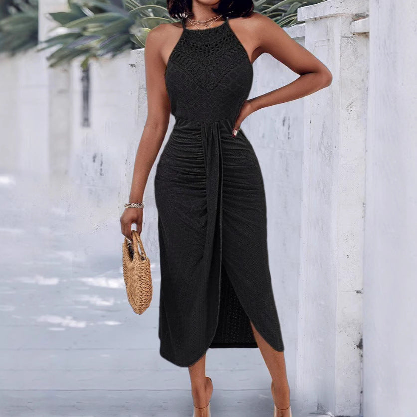 Damen Maxikleid mit geflochtenem Detail und elegantem Taillenschnitt R&B
