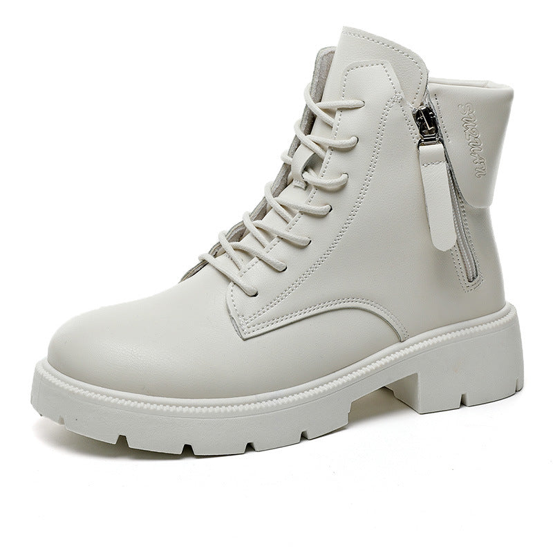 Damen hochwertige Lederstiefeletten mit seitlichem Reißverschluss R&B