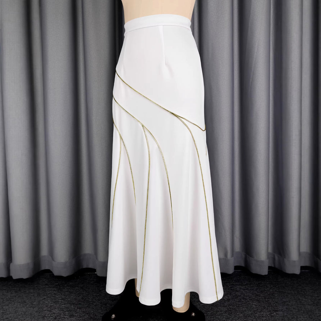 Damen eleganter Rock mit geschwungenen Ziernähten R&B