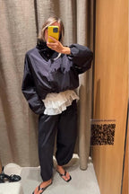 Damen Sportliche Jacke mit elegantem Rüschensaum